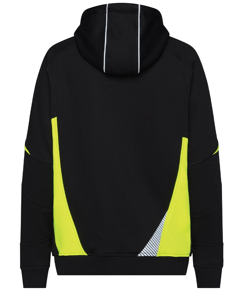 Dassy dames hoodie Santos zwart geel achterkant