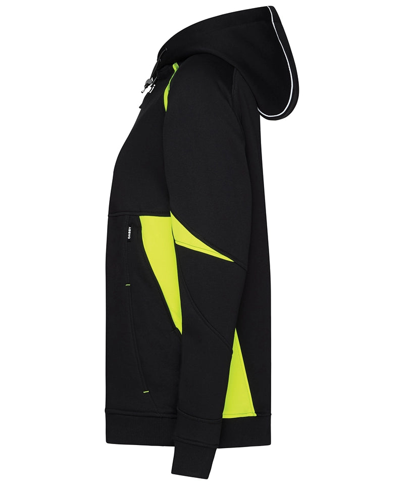 Dassy dames hoodie Santos zwart geel zijkant