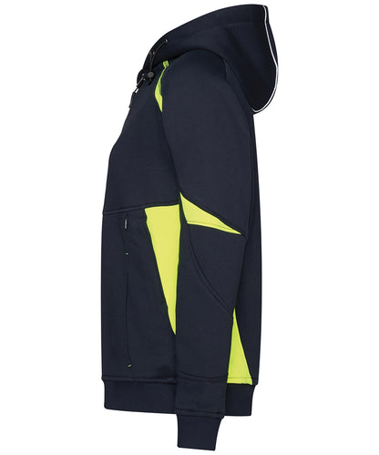 Dassy dames hoodie Santos navy geel zijkant