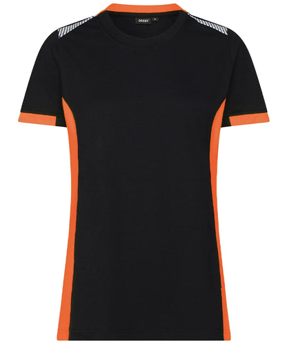Dassy T-shirt Tampico dames zwart oranje voorkant
