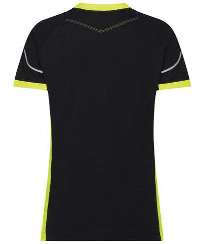 Dassy T-shirt Tampico dames zwart geel achterkant