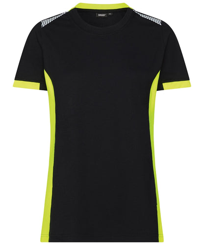 Dassy T-shirt Tampico dames zwart geel voorkant