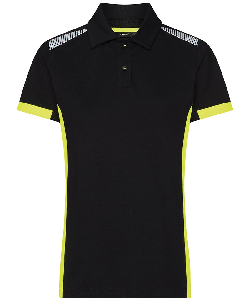 Dassy polo Veracruz zwart geel voorkant