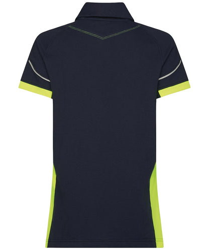 Dassy polo Veracruz navy geel achterkant