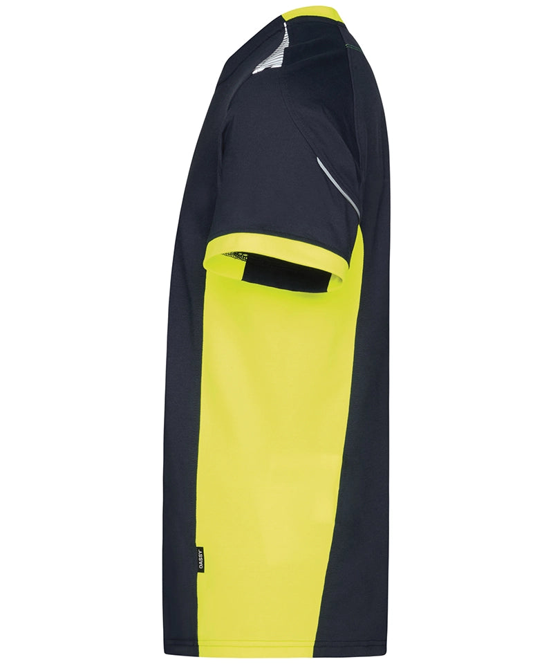 Dassy T-shirt Tampico navy geel zijkant