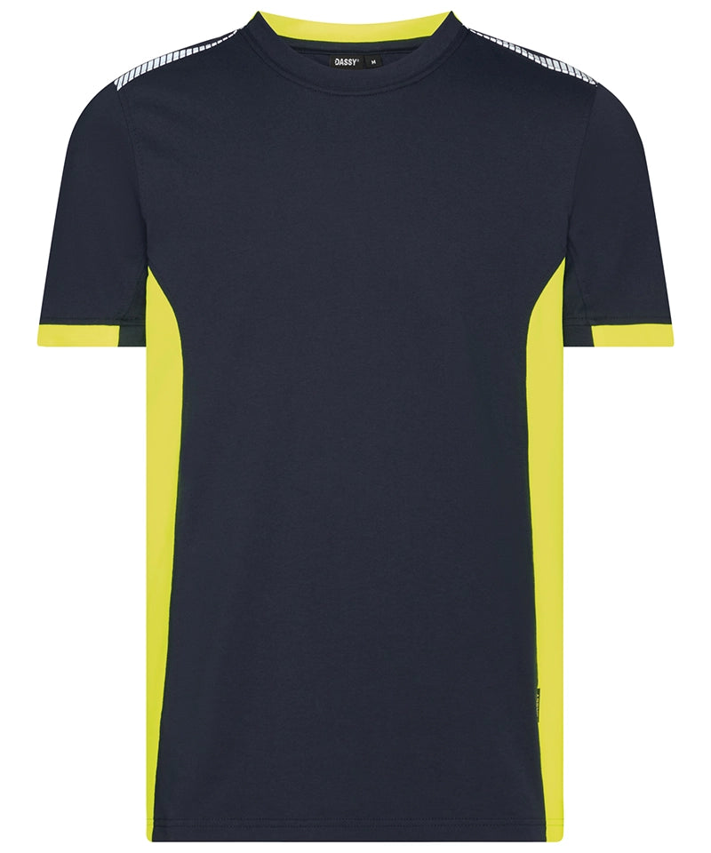 Dassy T-shirt Tampico navy geel voorkant