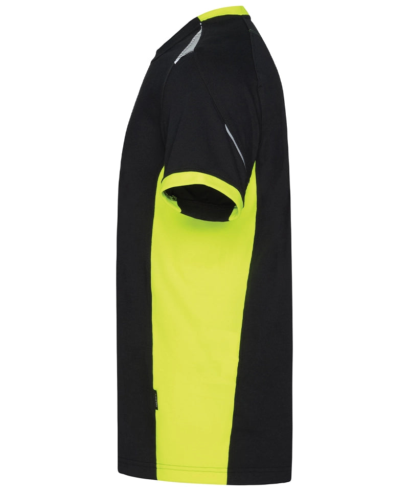 Dassy T-shirt Tampico zwart geel zijkant