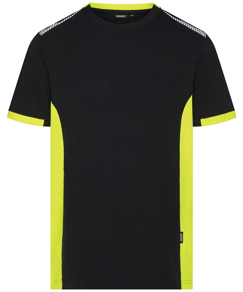 Dassy T-shirt Tampico zwart geel voorkant