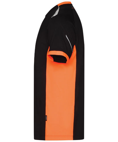 Dassy T-shirt Tampico zwart oranje zijkant