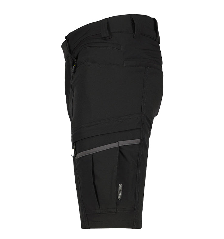 Korte werkbroek Dassy Sparx 4-way stretch zwart zijkant