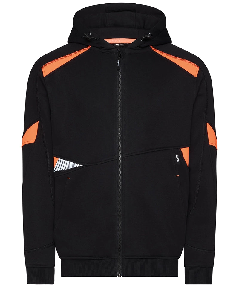 Dassy hoodie Santos zwart oranje voorkant