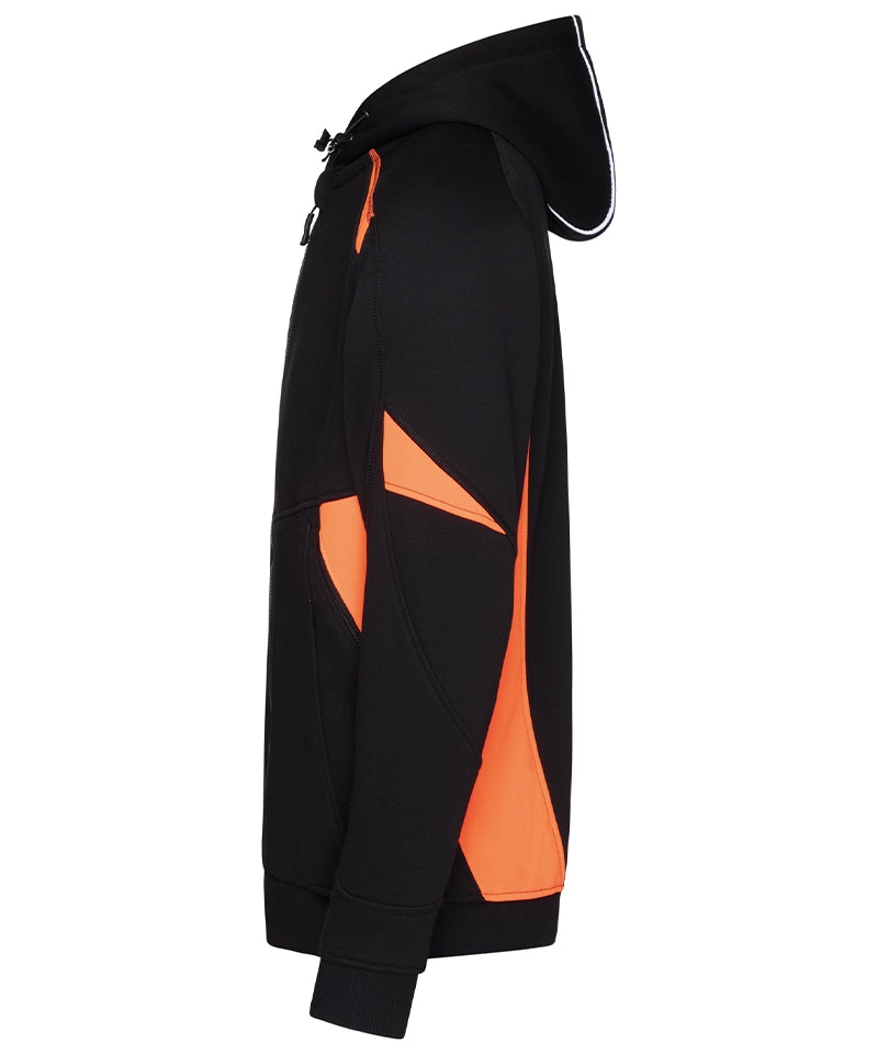 Dassy hoodie Santos zwart oranje zijkant