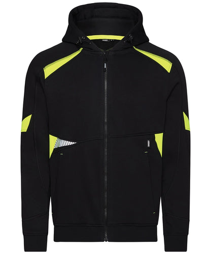 Dassy hoodie Santos zwart geel voorkant