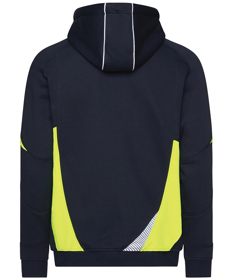 Dassy hoodie Santos navy geel achterkant
