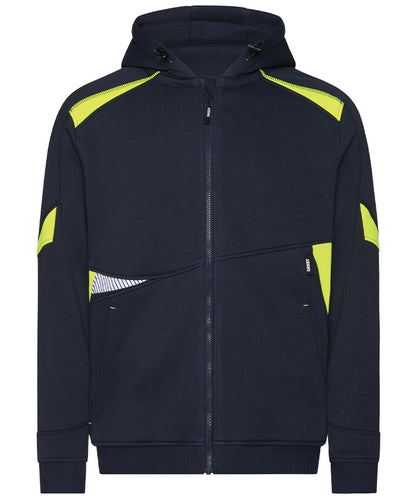 Dassy hoodie Santos navy geel voorkant