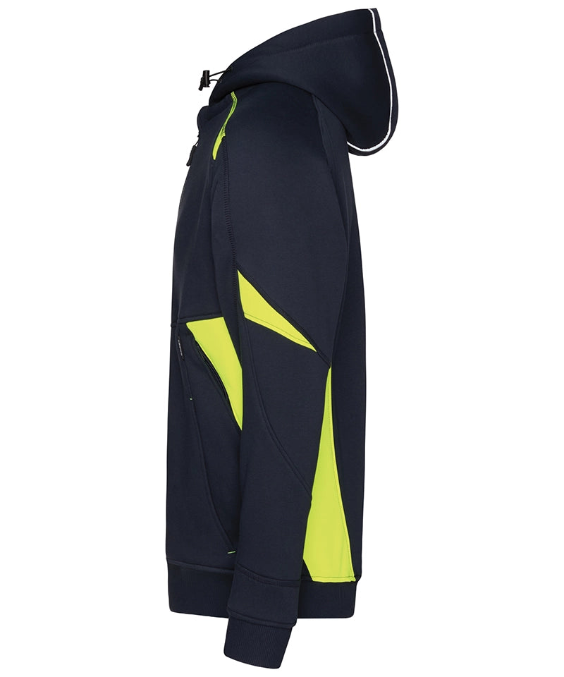 Dassy hoodie Santos navy geel zijkant