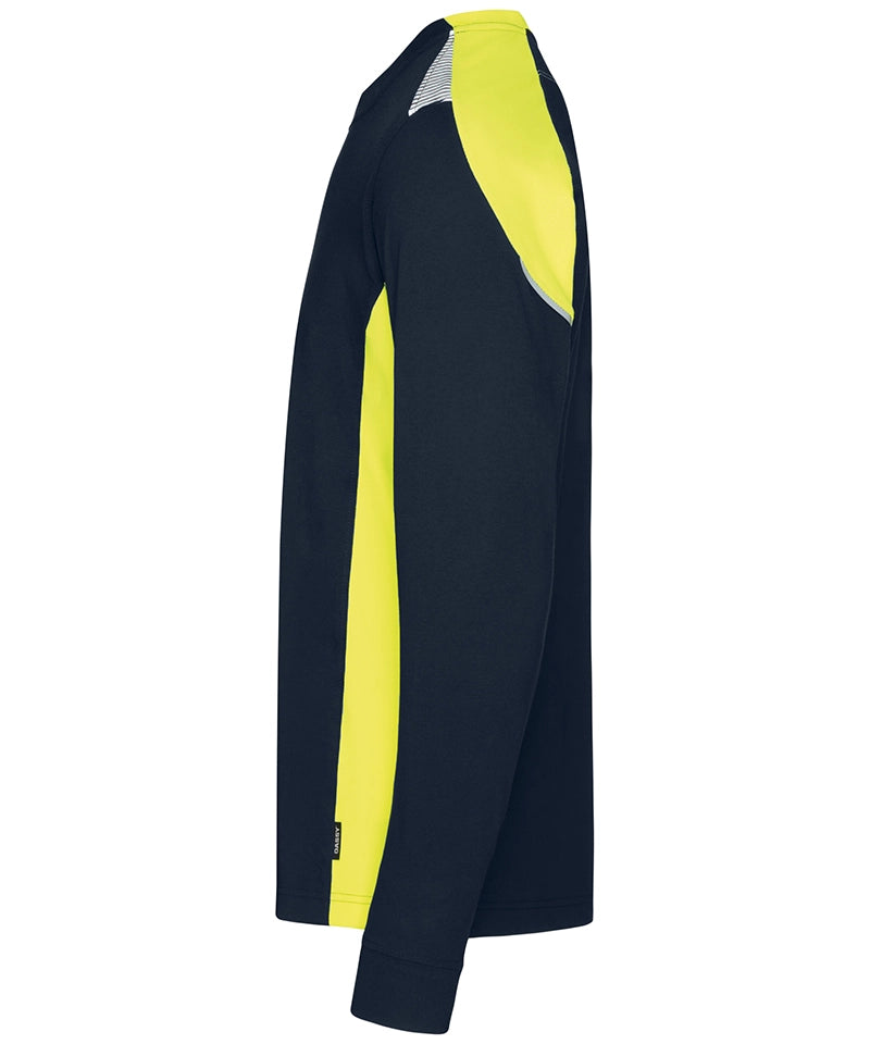 Dassy T-shirt lange mouwen Tacoma navy geel zijkant