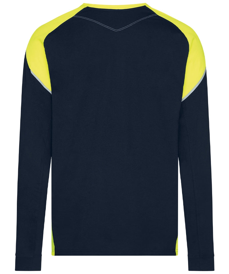 Dassy T-shirt lange mouwen Tacoma navy geel achterkant