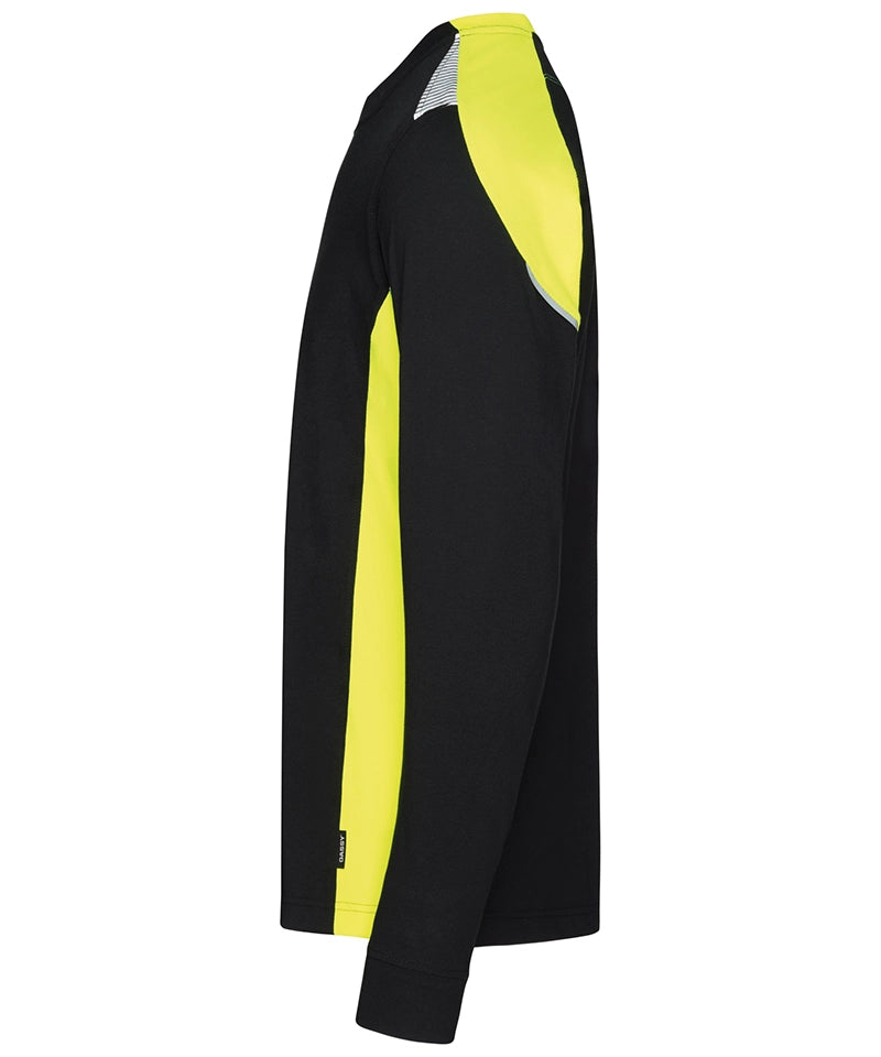 Dassy T-shirt lange mouwen Tacoma zwart geel zijkant