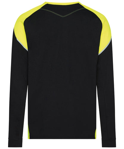 Dassy T-shirt lange mouwen Tacoma zwart geel achterkant