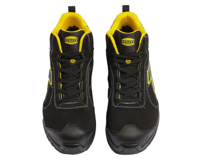 Diadora 181150 werkschoenen, hoog, zwart met geel, bovenkant