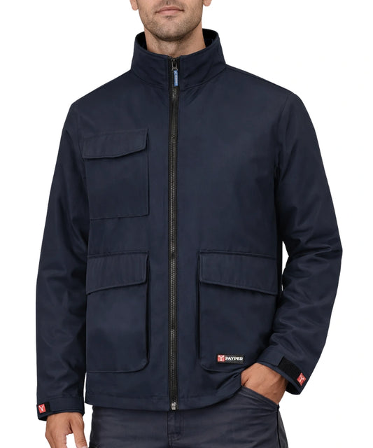 Gevoerde werkjas Escape aan model