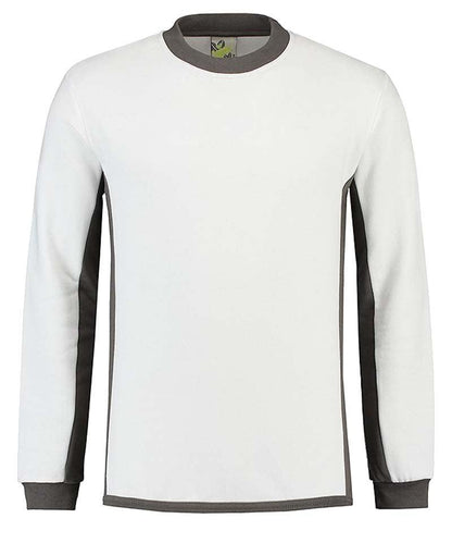 Lemon en soda contrast sweater wit grijs