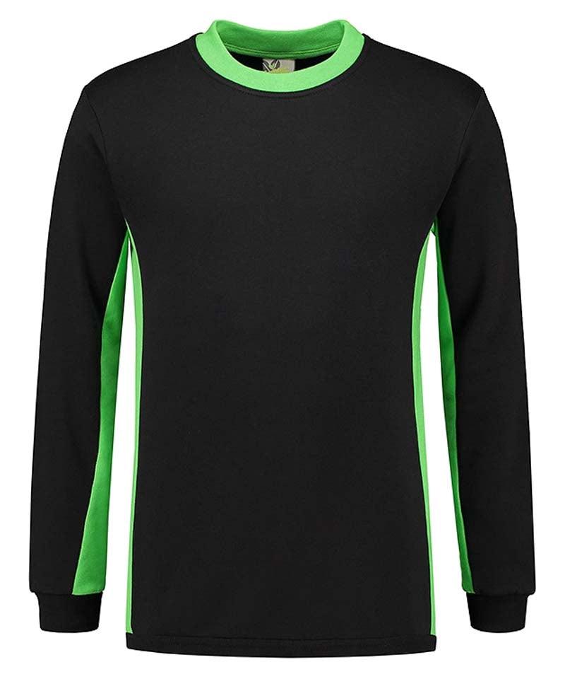 Lemon en soda contrast sweater zwart groen
