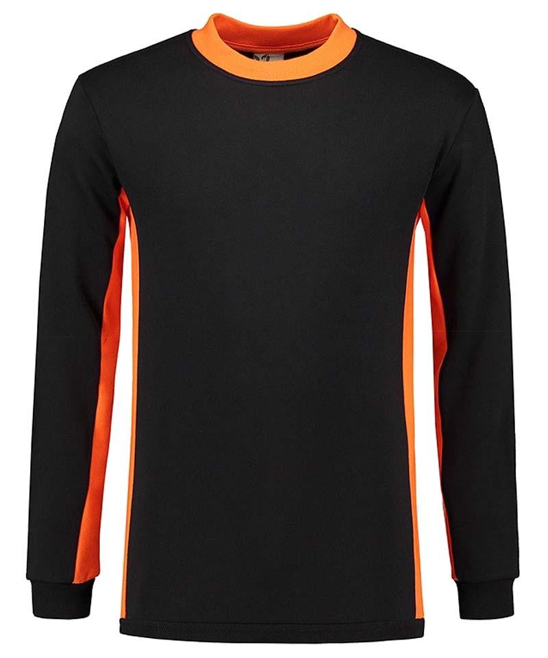 Lemon en soda contrast sweater zwart oranje