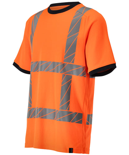 Mascot RWS t-shirt 24082 in feloranje met reflecterende strepen, zijkant