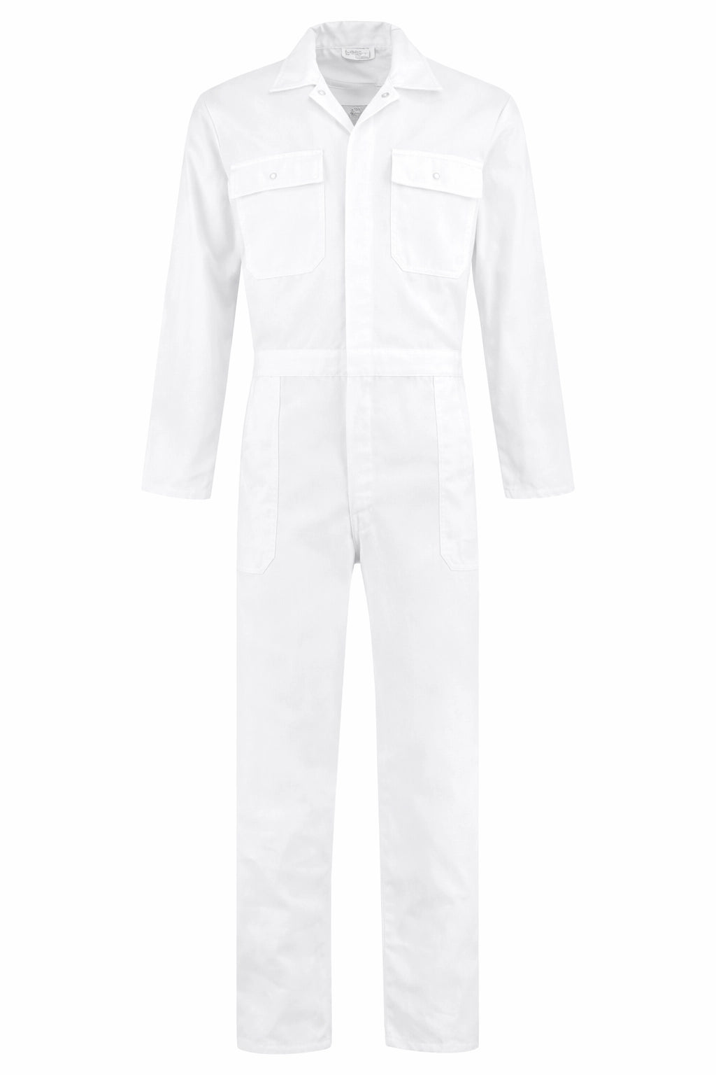 overall polyester/katoen wit voorkant