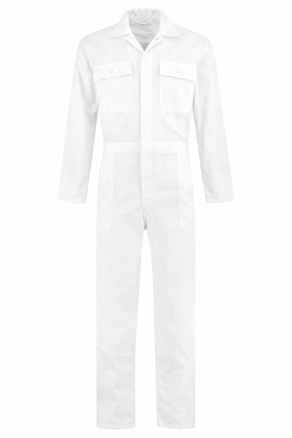 overall polyester/katoen wit voorkant