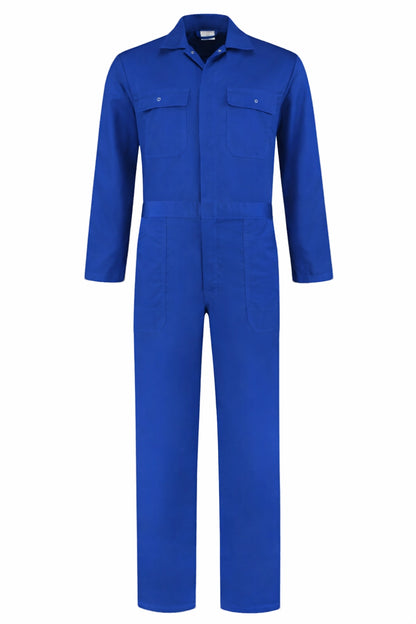 Overall Drukknoop polyester/katoen blauw voorkant