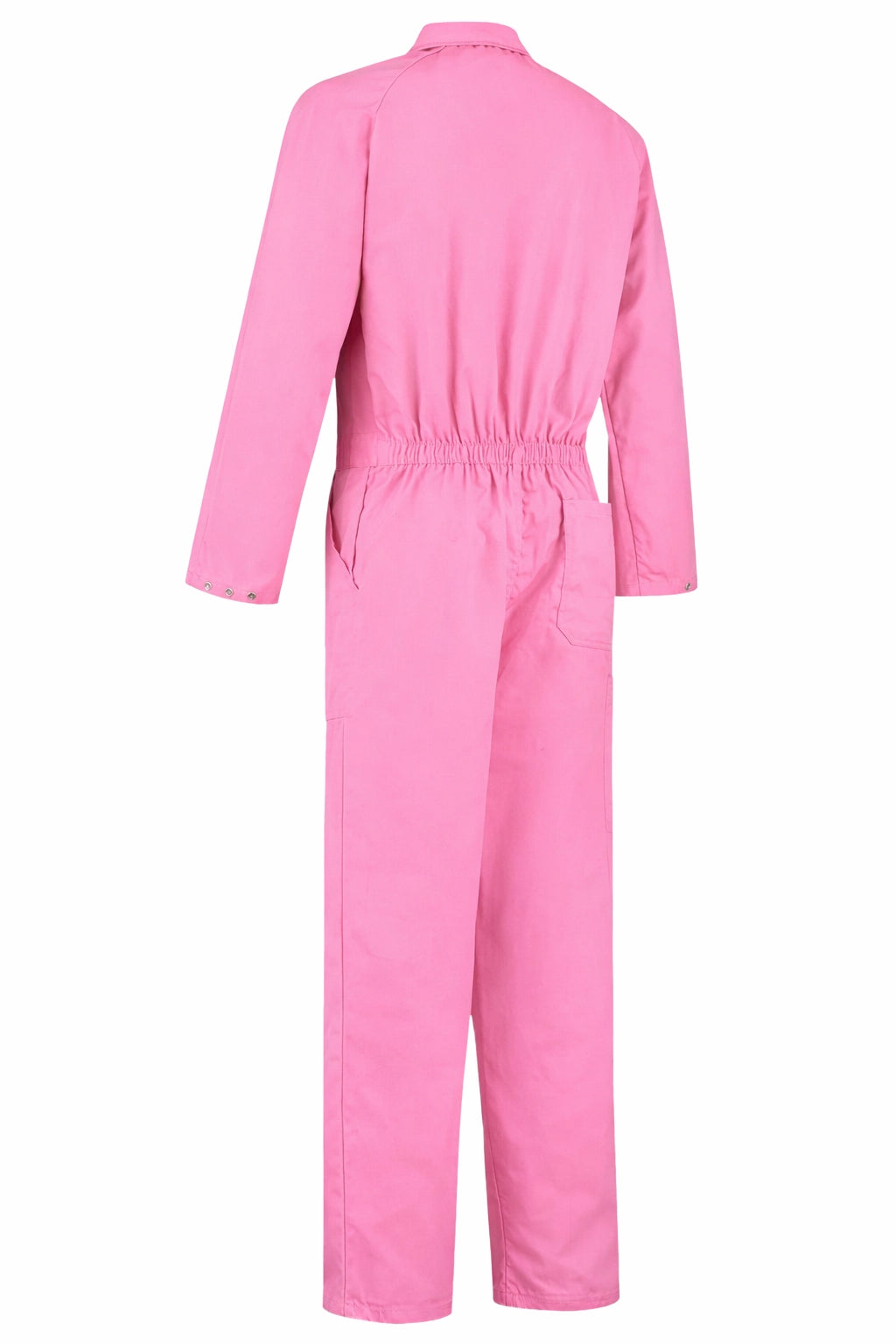 Overall Drukknoop polyester/katoen roze achterkant