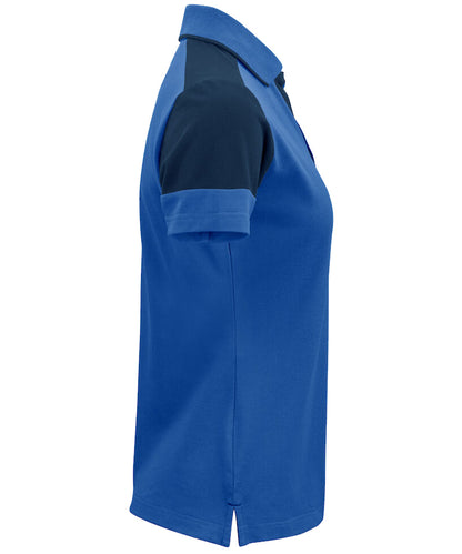 Poloshirt Dames Printer Prime Blauw-Navy zijkant