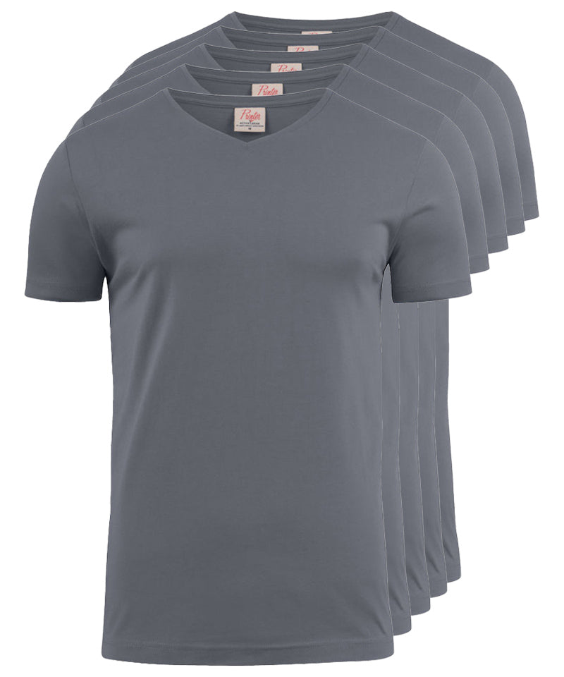 T-shirt pakket v-hals Printer 5 pack antraciet