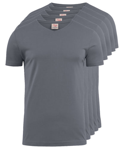 T-shirt pakket v-hals Printer 5 pack antraciet