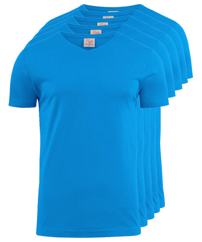T-shirt pakket v-hals Printer 5 pack oceaanblauw