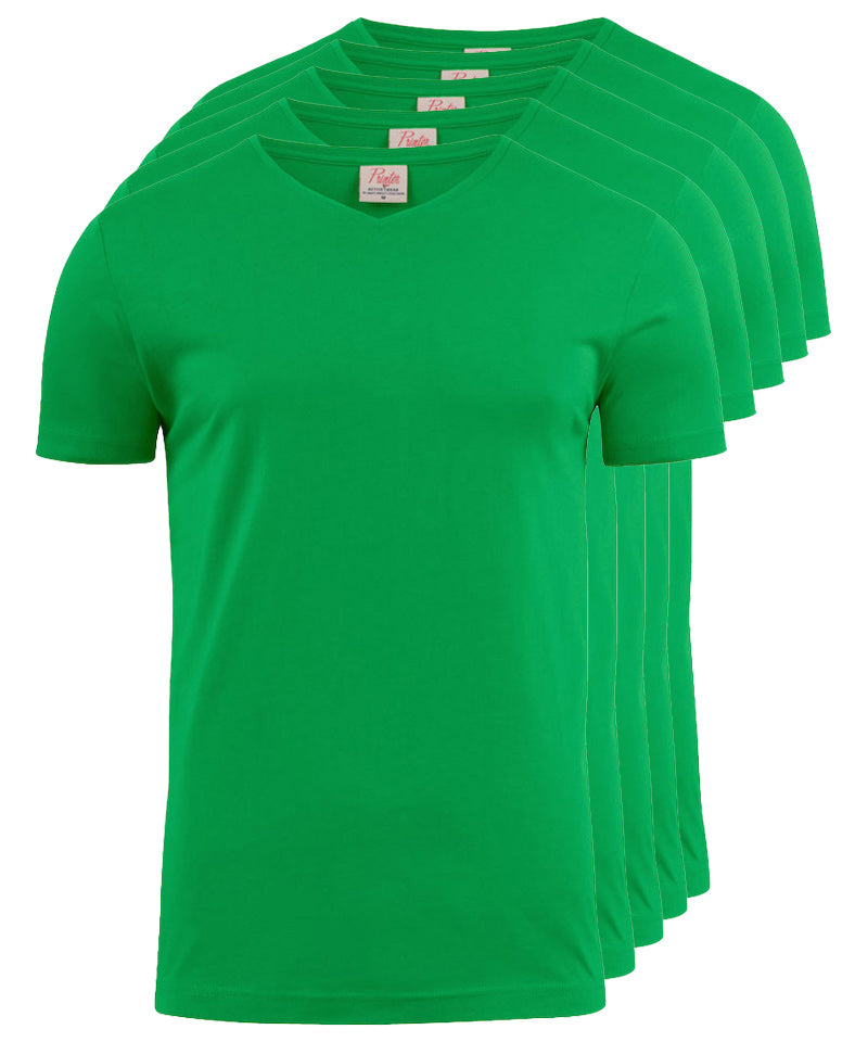T-shirt pakket v-hals Printer 5 pack groen