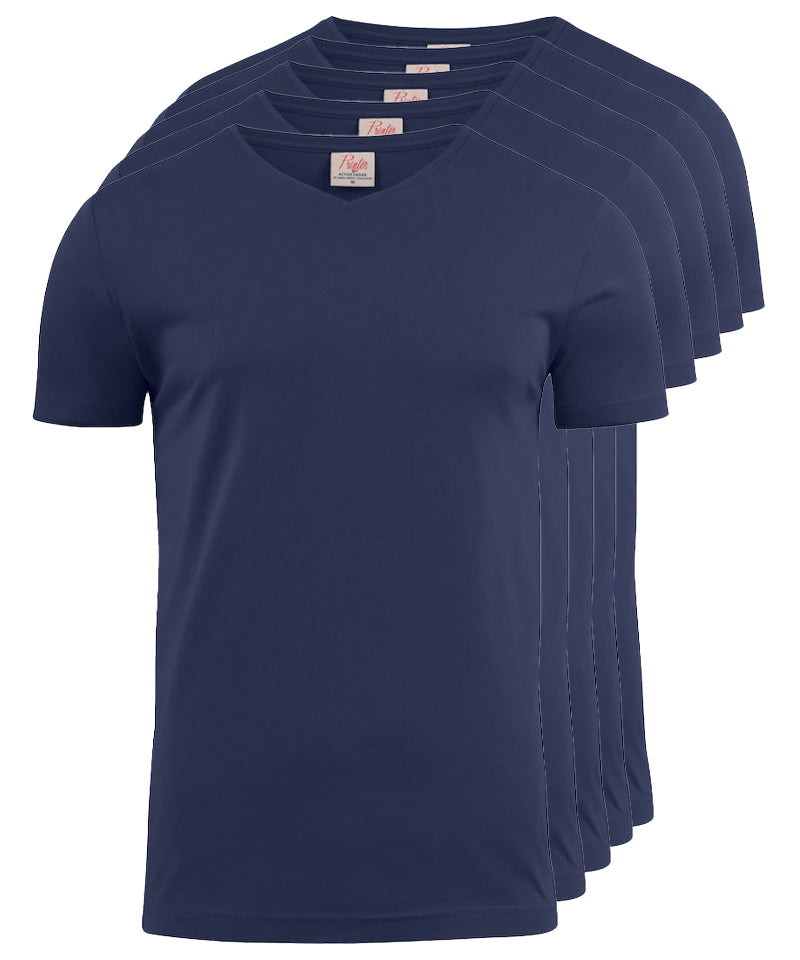 T-shirt pakket v-hals Printer 5 pack navy
