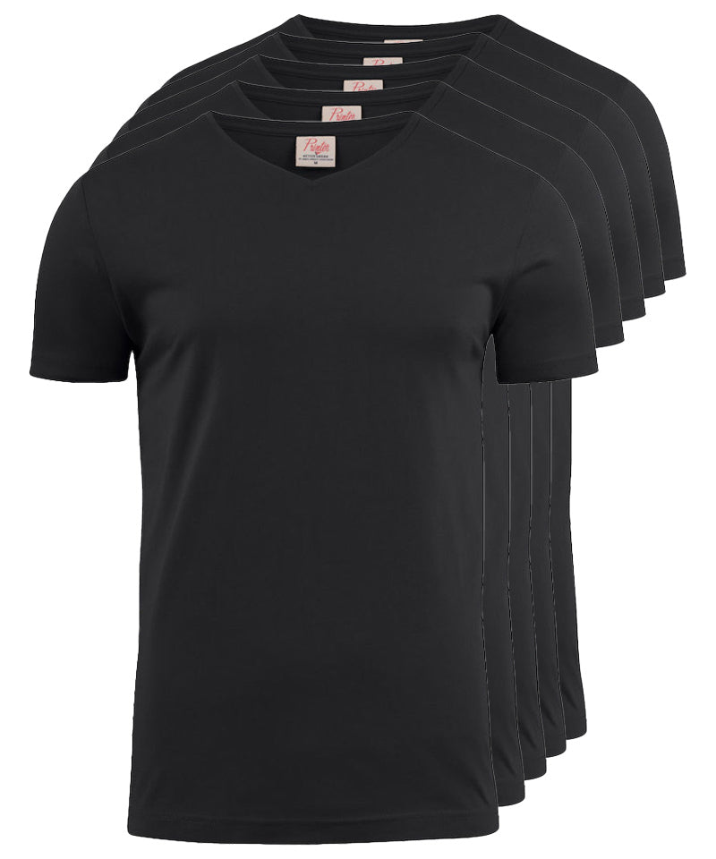 T-shirt pakket v-hals Printer 5 pack zwart
