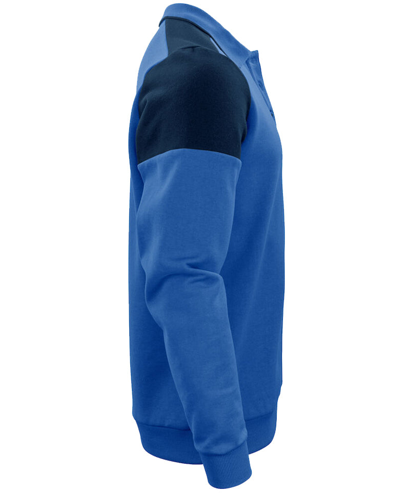Polosweater Printer Prime Blauw-Navy zijkant
