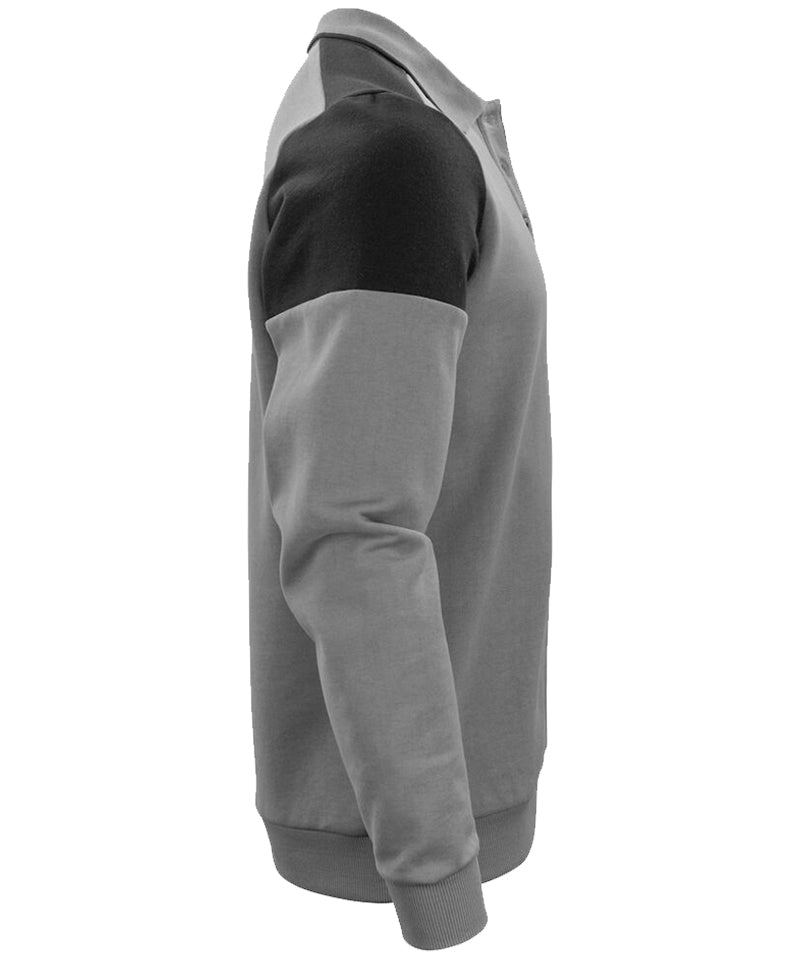 Polosweater Printer Prime Grijs-Zwart zijkant