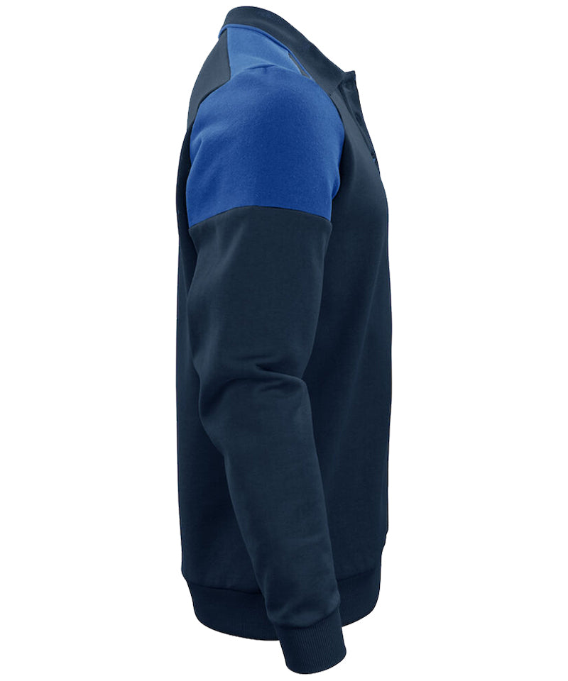 Polosweater Printer Prime Navy-Blauw zijkant