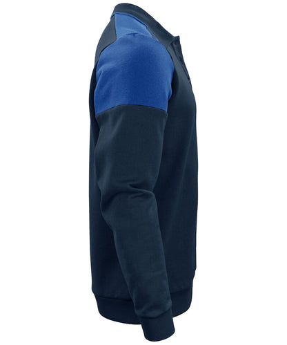 Polosweater Printer Prime Navy-Blauw zijkant
