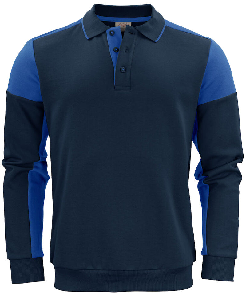 Polosweater Printer Prime Navy-Blauw voorkant