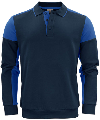Polosweater Printer Prime Navy-Blauw voorkant