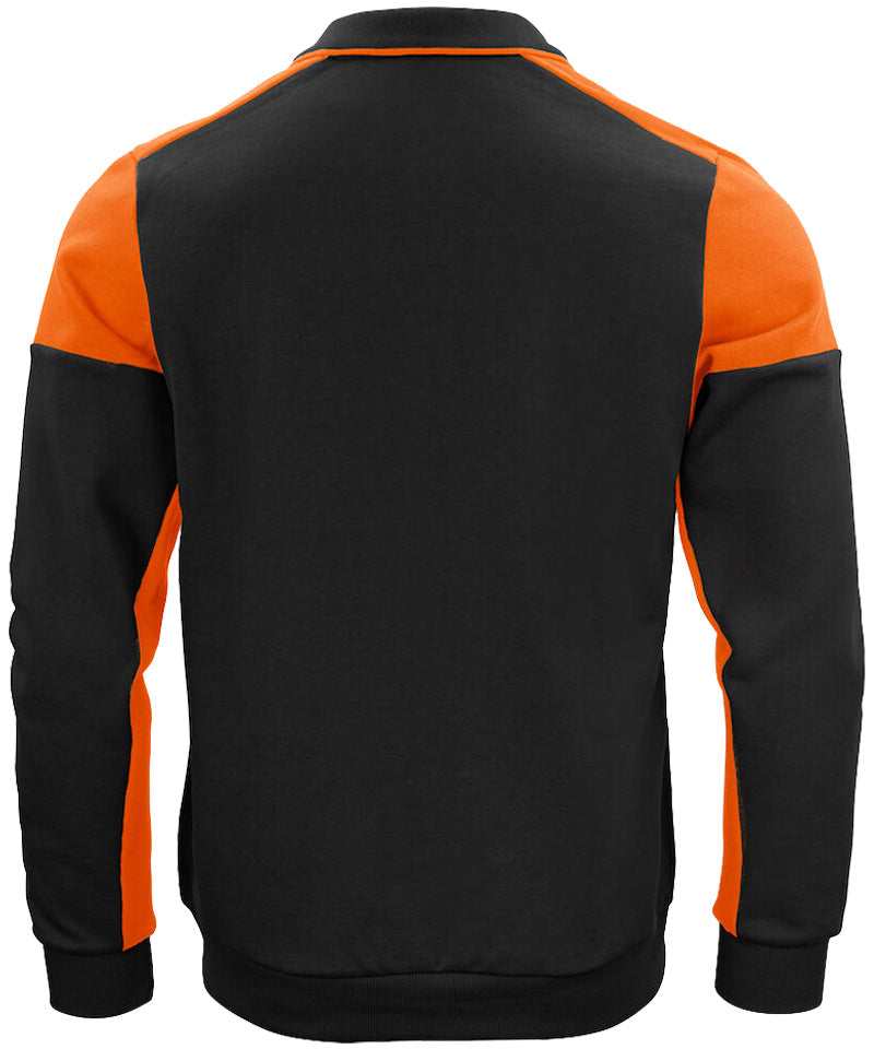 Polosweater Printer Prime Zwart-Oranje acherkant