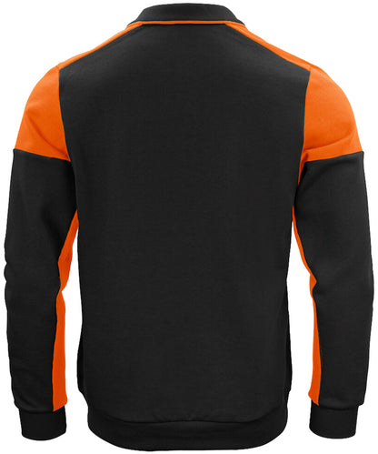 Polosweater Printer Prime Zwart-Oranje acherkant