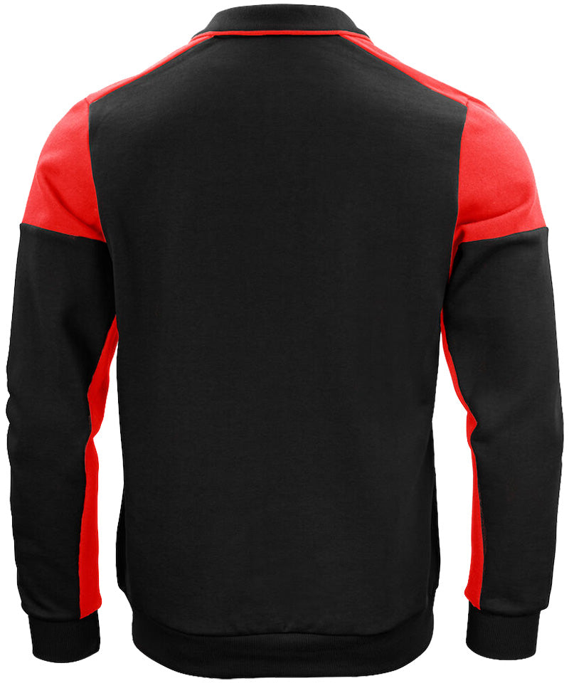 Polosweater Printer Prime Zwart-Rood achterkant